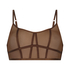 Brassière longline Sexy Mesh, Marron