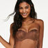 Soutien-gorge &agrave; armatures pr&eacute;form&eacute; sans bretelles Angie Nude, marron
