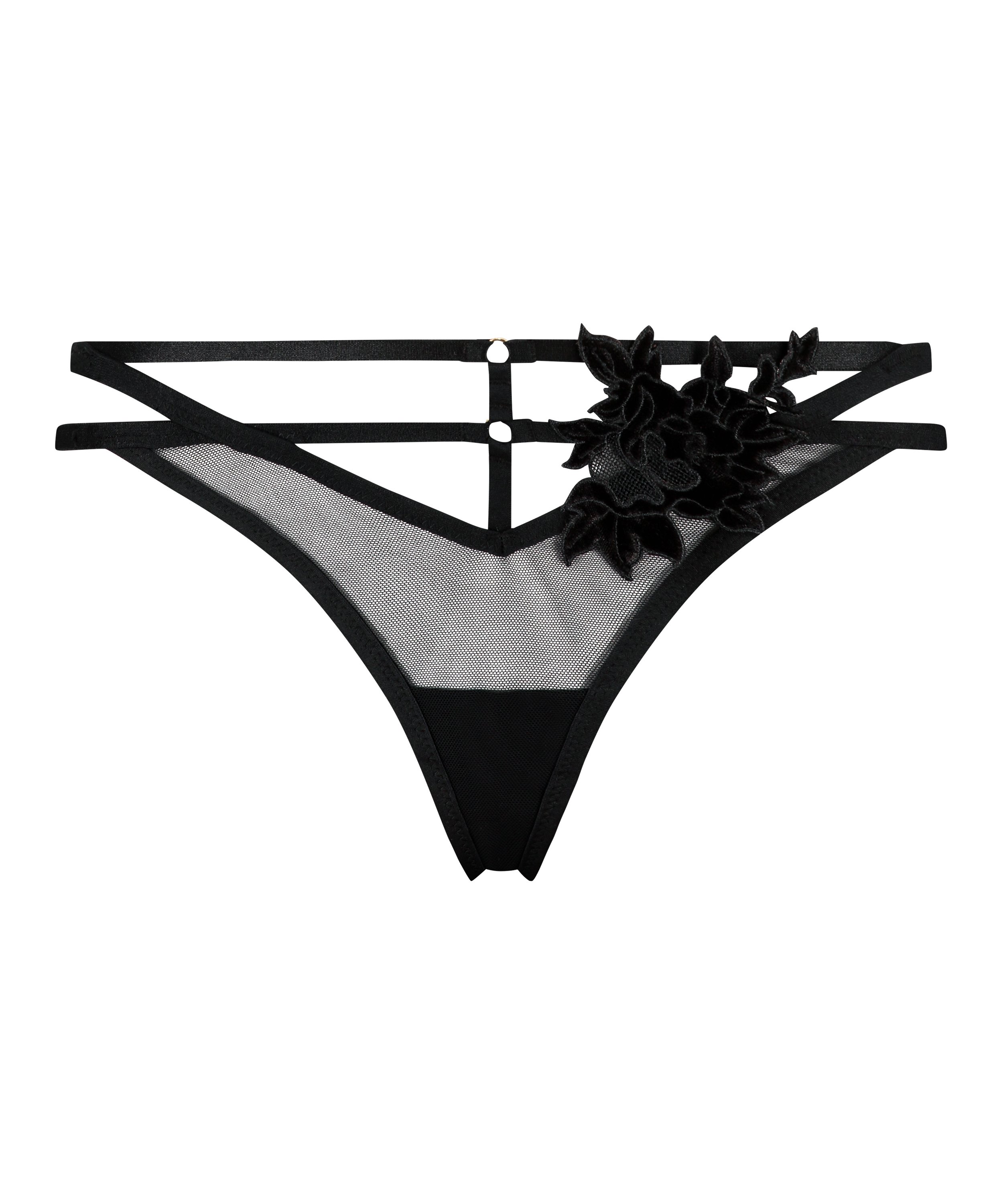 String tanga Effie, Noir, main