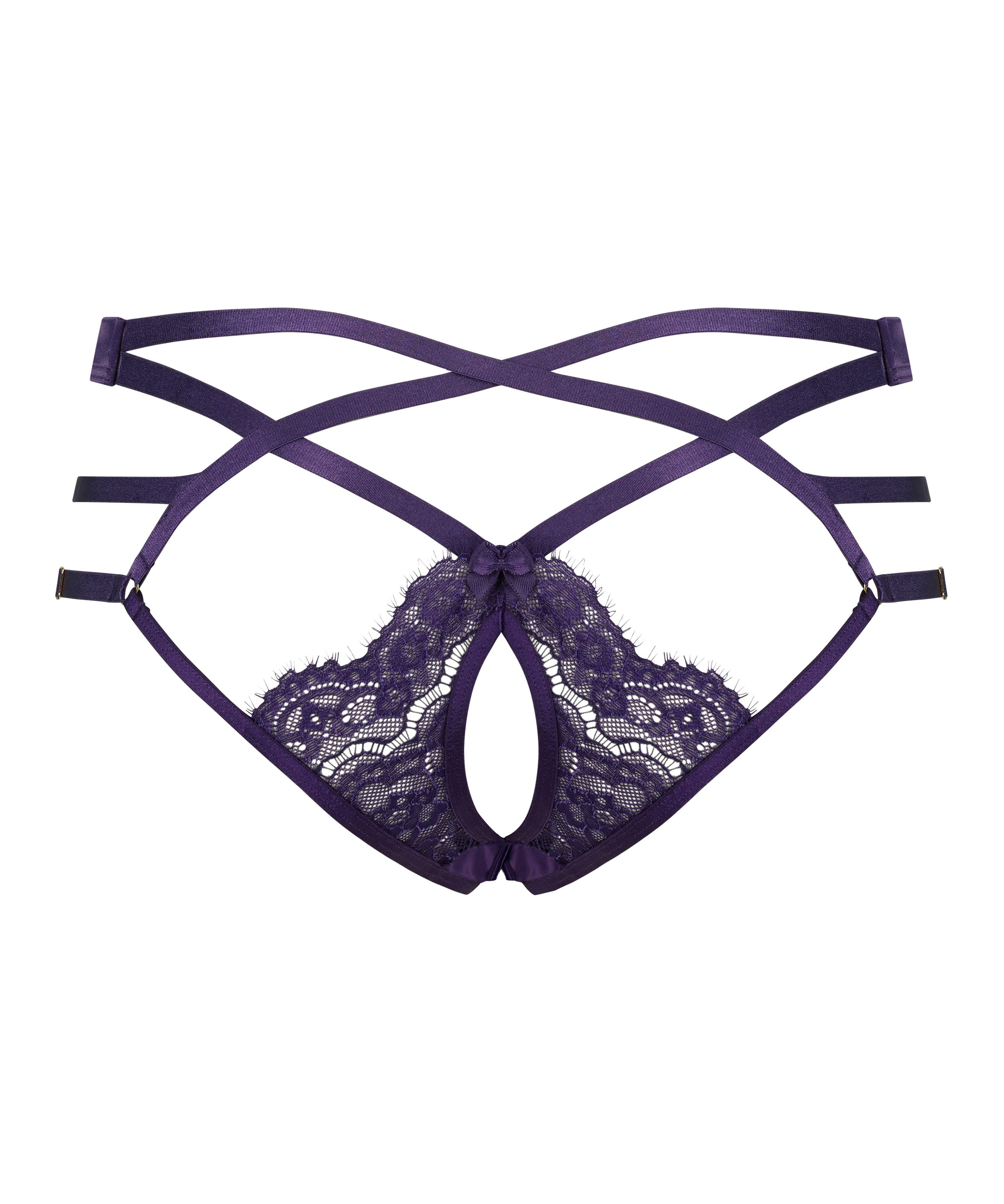 Slip brésilien ouvert Mitzy, Violet, main