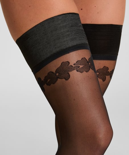 Bas Autofixants 15 Deniers Jemima, Noir