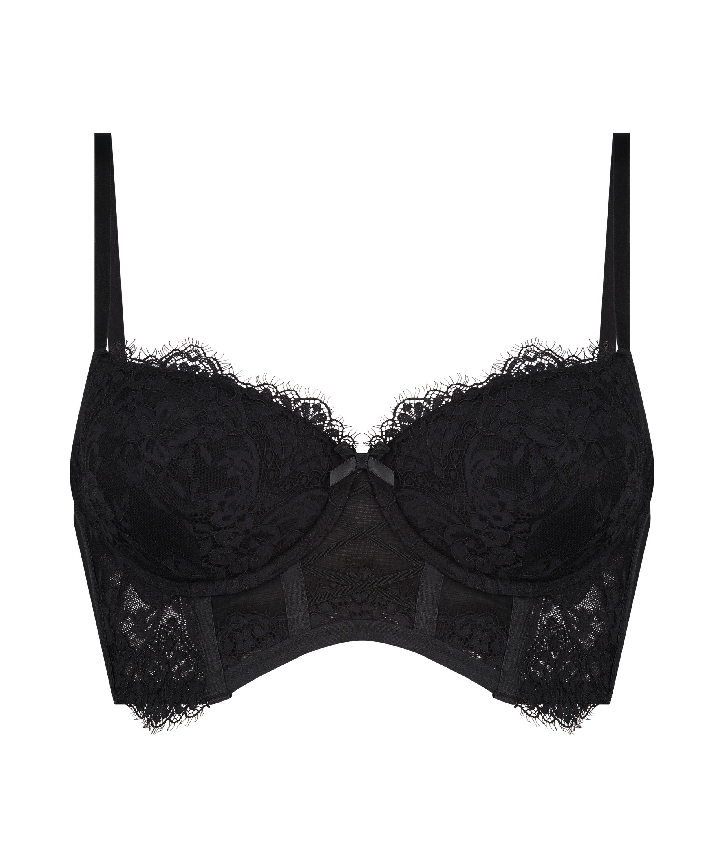 Soutien-gorge à armatures préformé longline Arabella, Noir, main