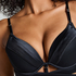 Soutien-gorge à armatures longline push-up préformé Colette, Noir