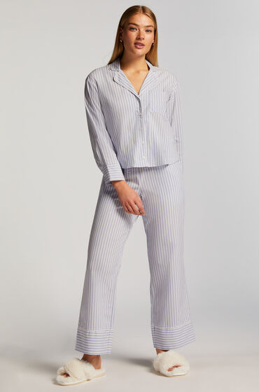 hunkemöller pantalon de pyjama stripy bleu