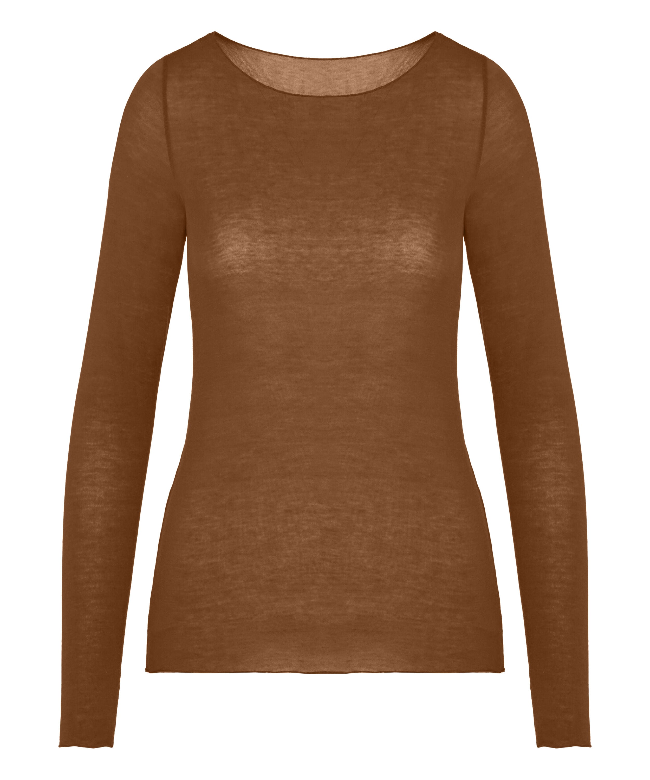 Haut avec cachemire à col bateau super soft, Marron Haut avec cachemire à col bateau super soft, Marron