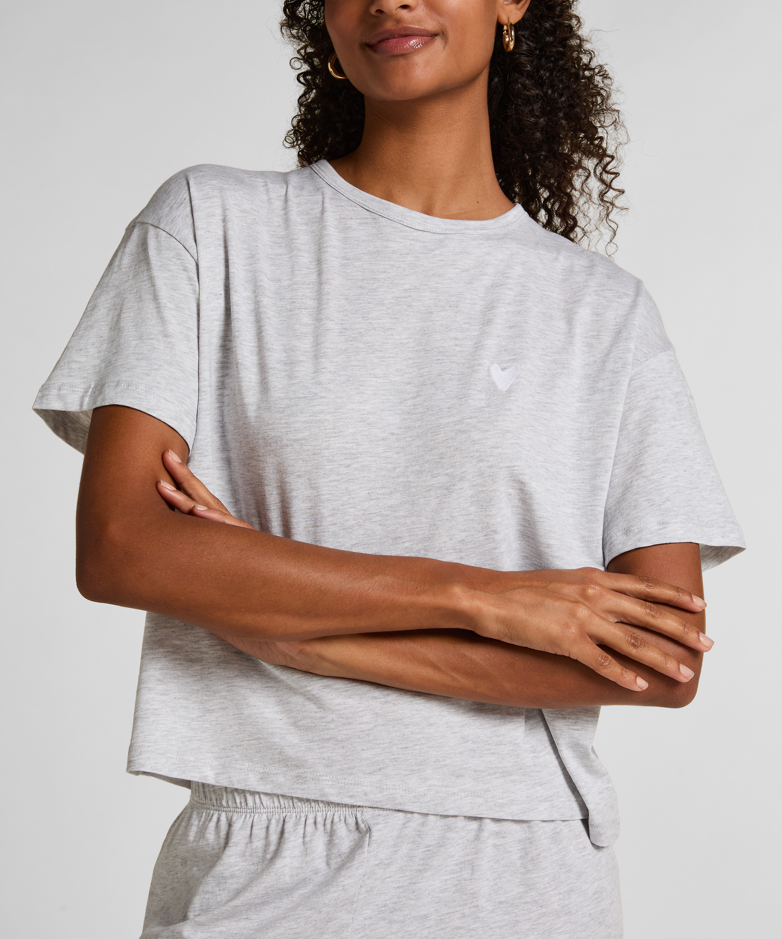 Pyjama Jersey Heart, Gris, main