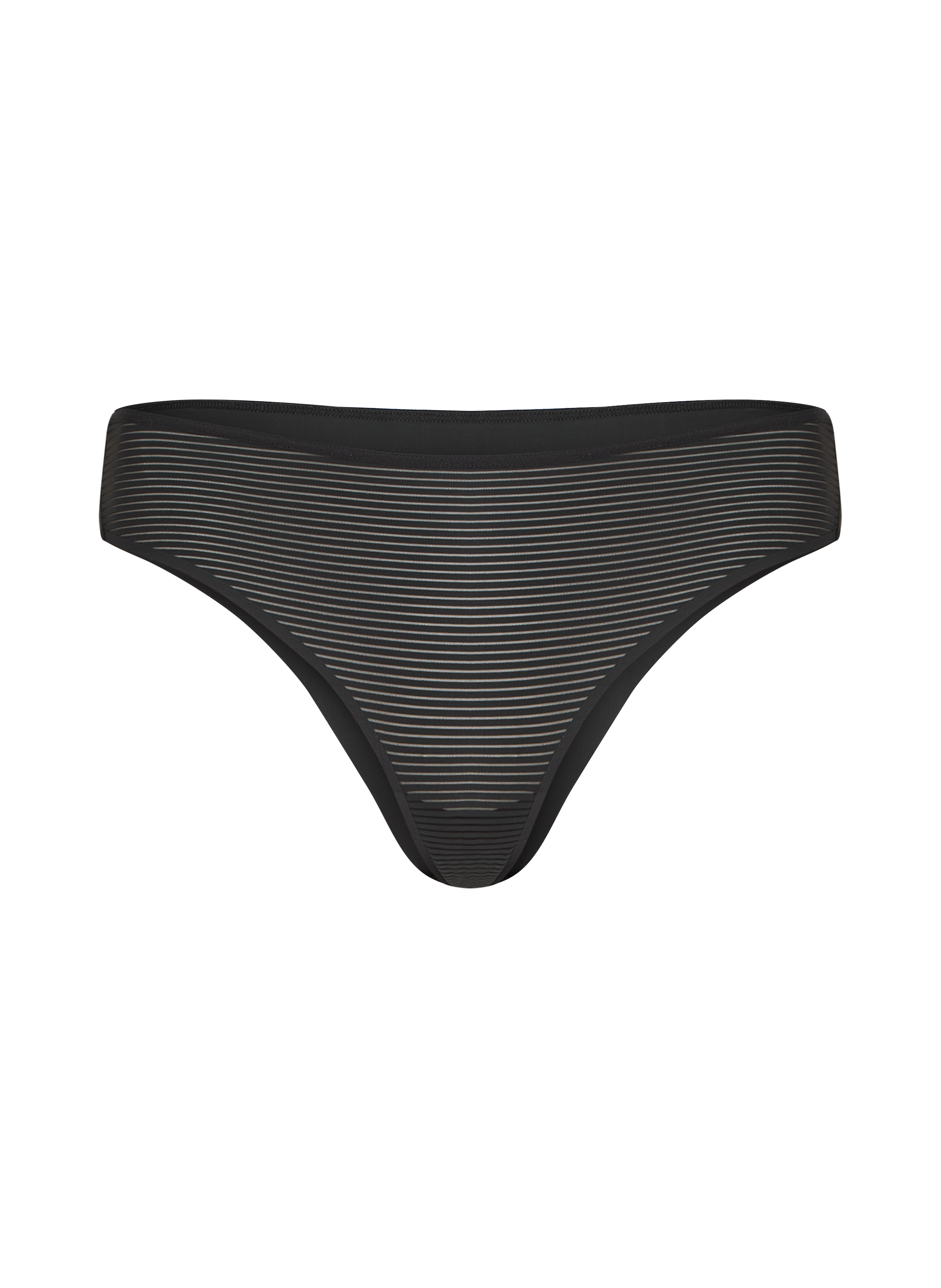 Slip brésilien invisible Stripe mesh, Noir, main