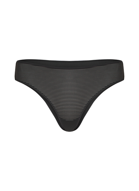Slip brésilien invisible Stripe mesh, Noir