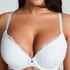 Soutien-gorge &agrave; armatures pr&eacute;form&eacute; push-up Marine, Blanc