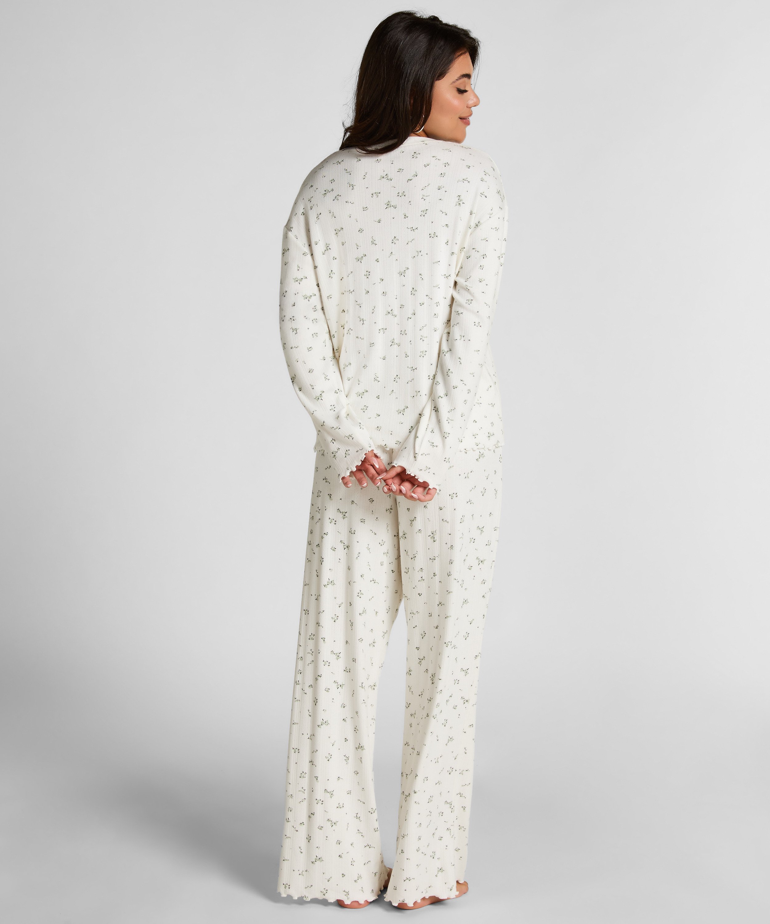 Pyjama Pant Loose Pointelle, Blanc, main