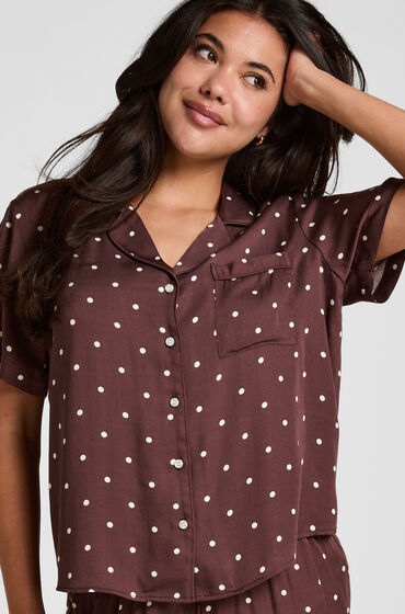 Hunkemöller Veste de pyjama Satin Marron