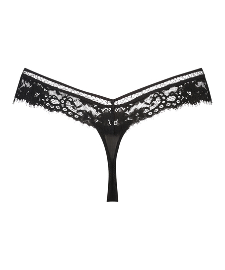 String taille extra basse Gianni, Noir