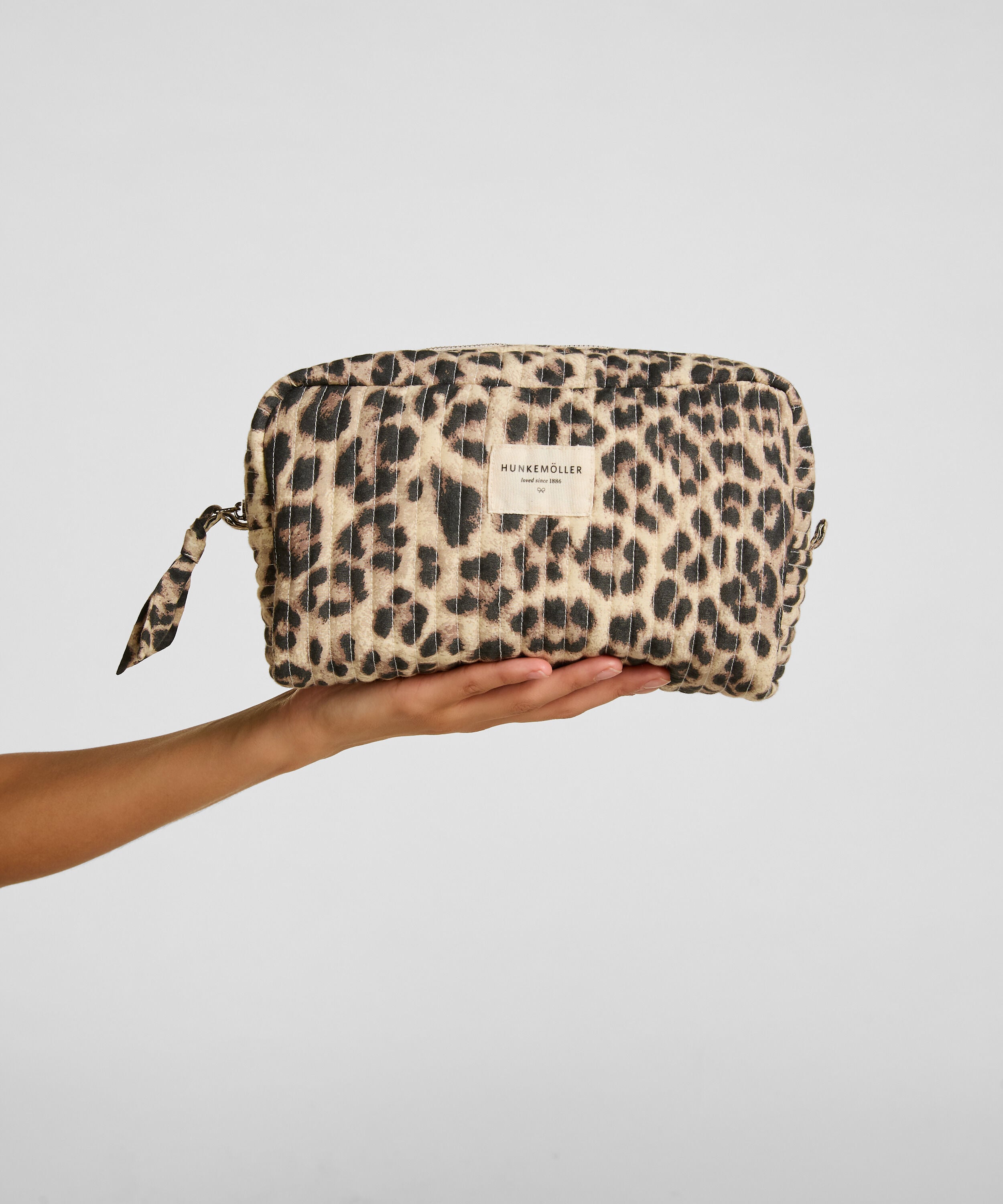 Trousse de Maquillage Grande Léopard, Beige