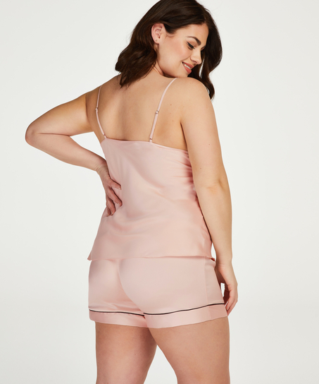 Short de pyjama satin lace, Rose