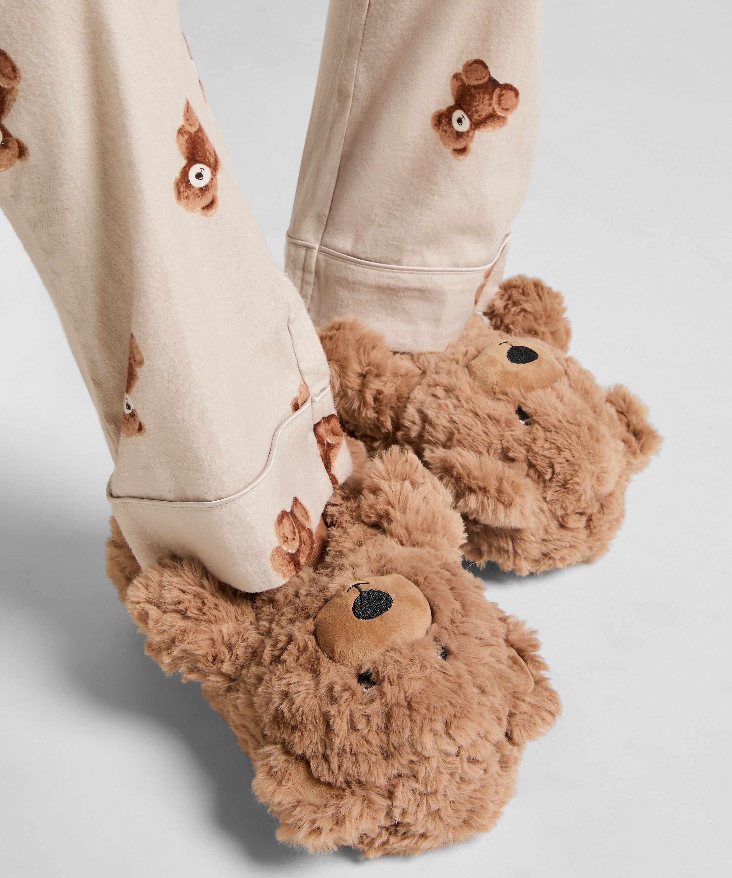 Chaussons Ours en Peluche, Beige