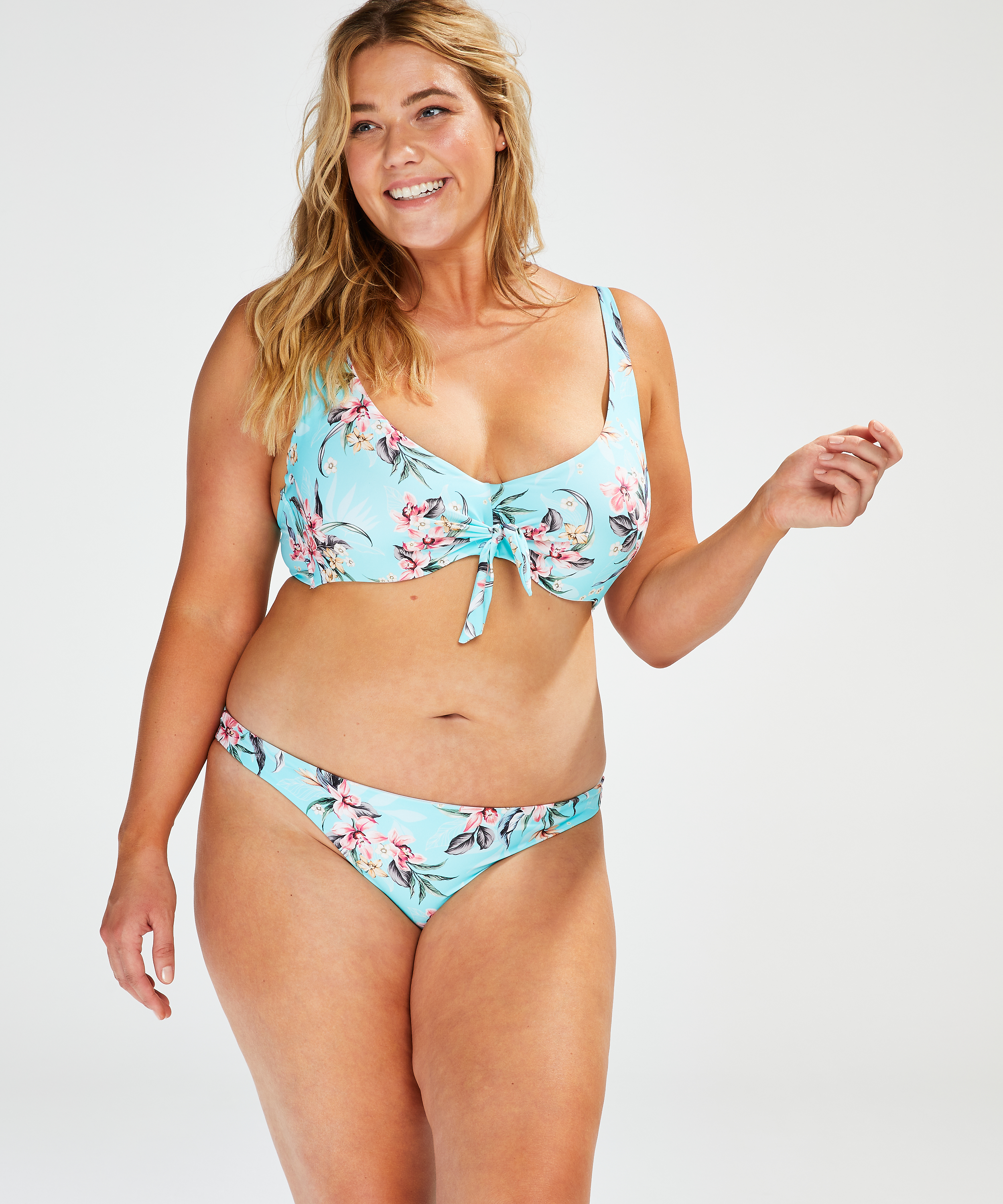 Bas de bikini slip brésilien Bea, Bleu, main