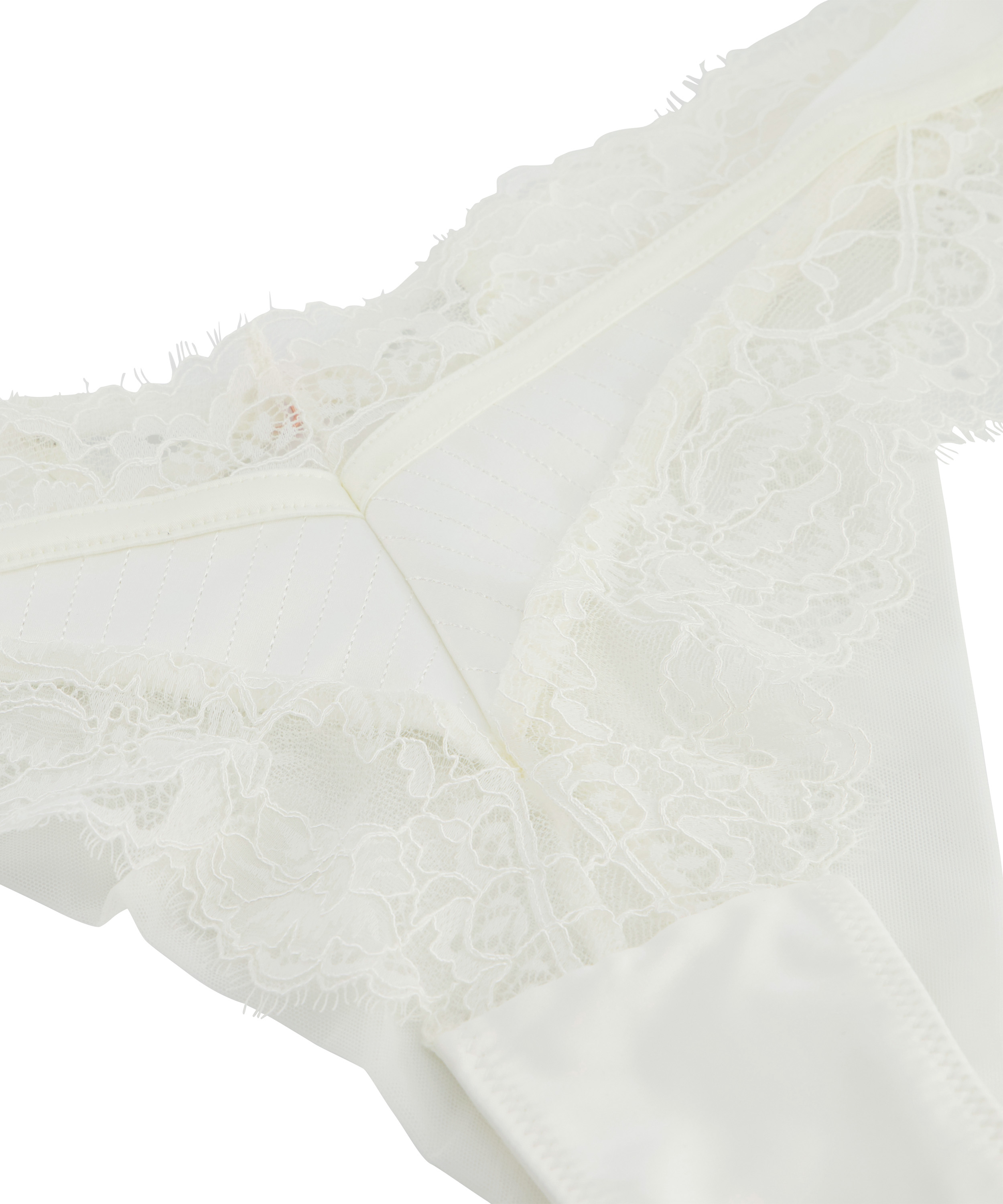 Slip brésilien échancré Erika, Blanc, main