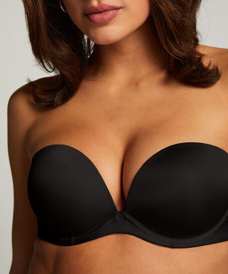 Soutien-gorge maximiseur pr&eacute;form&eacute; sans bretelles, Noir