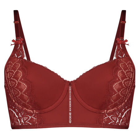 Soutien-gorge &agrave; bretelles pr&eacute;form&eacute; longline Nofee, Rouge