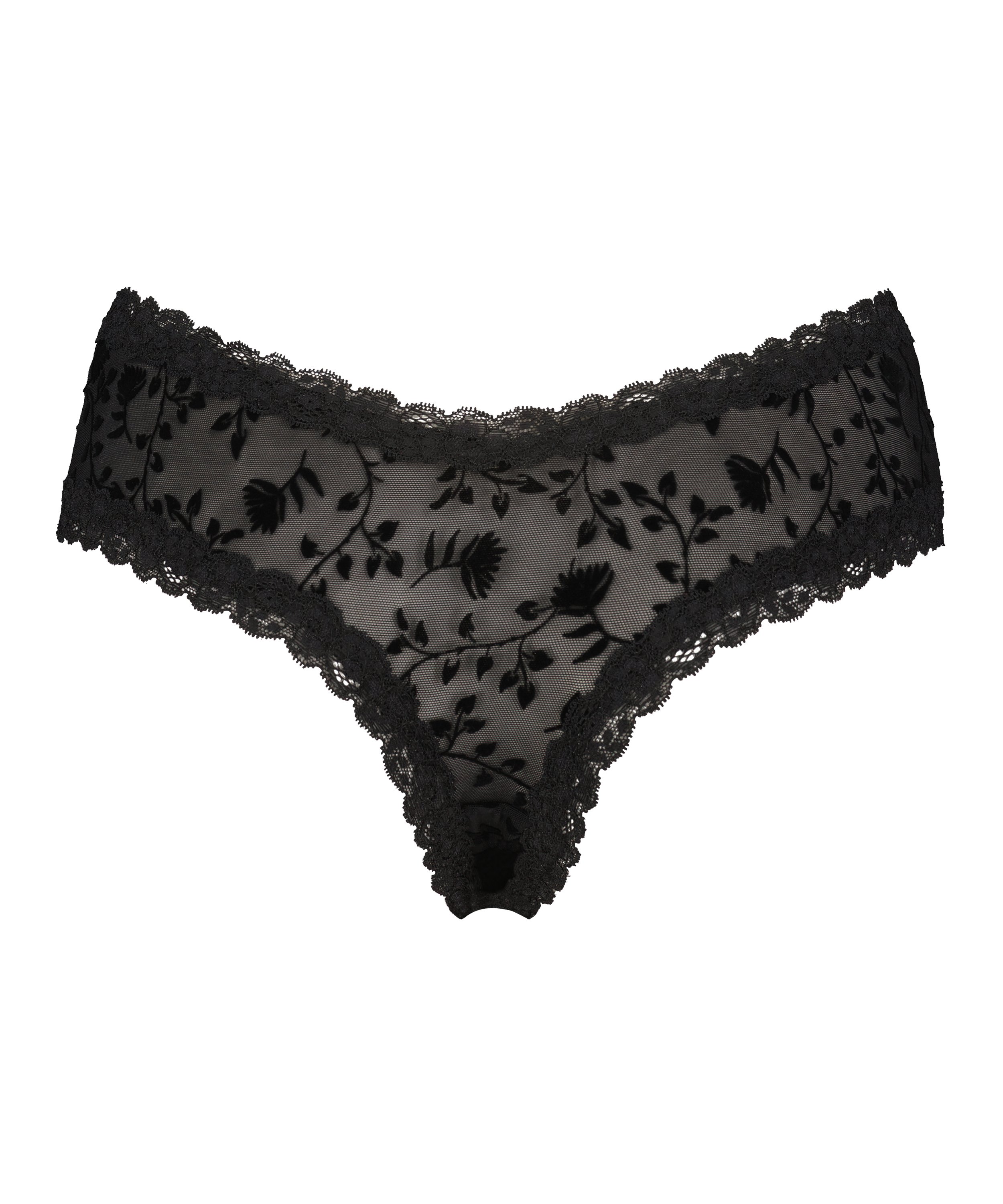 Slip br&eacute;silien V-shape Mesh, Noir, main