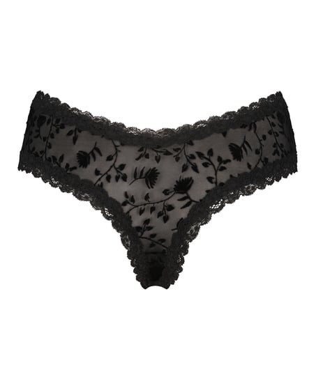 Slip br&eacute;silien V-shape Mesh, Noir