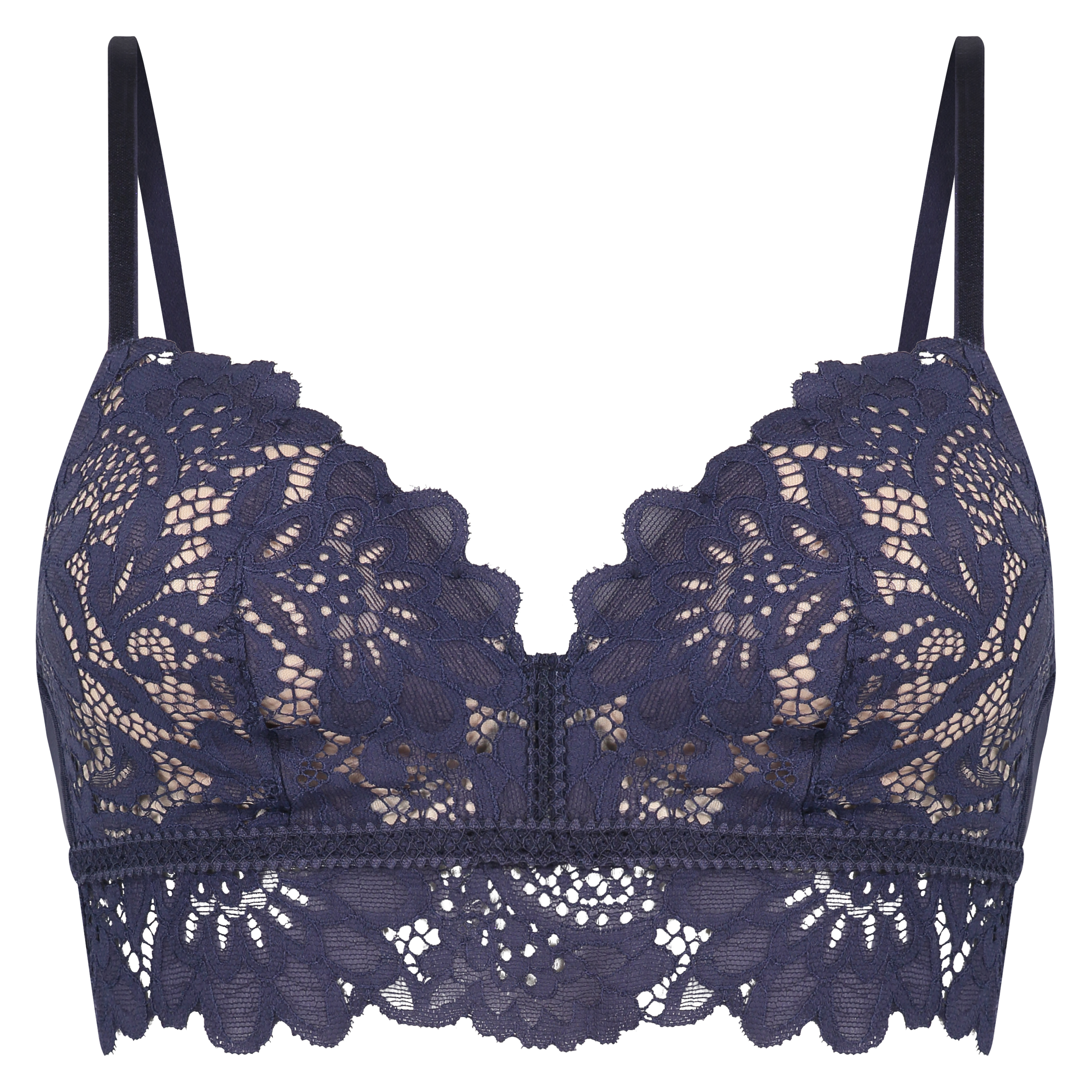 Soutien-gorge préformé sans armatures longline Shiloh, Bleu, main