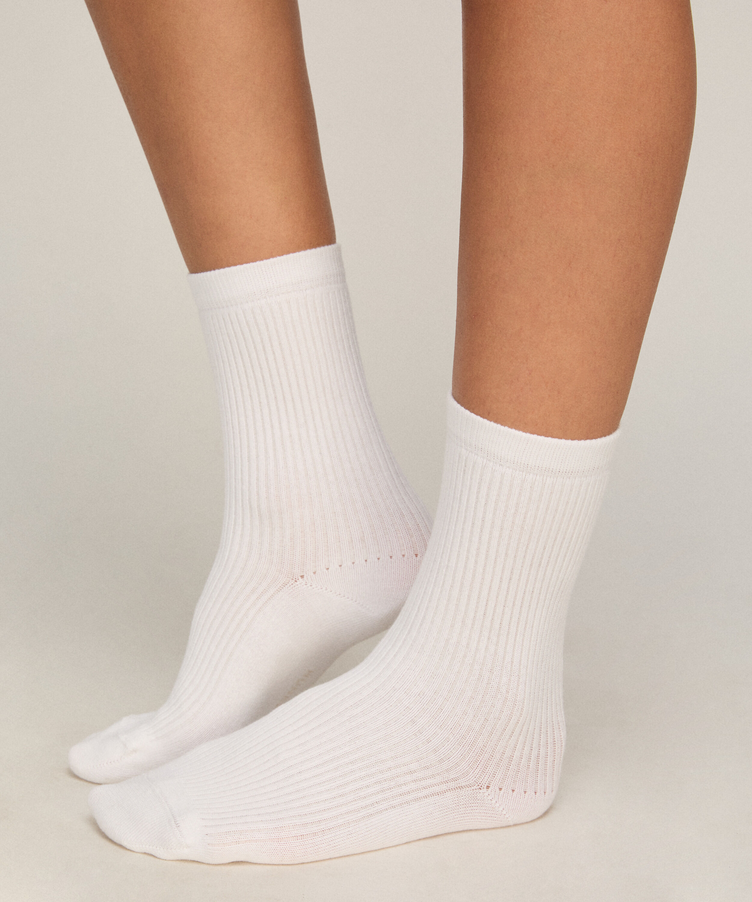 Lot de 3 Chaussettes Crew en Coton, Blanc Lot de 3 Chaussettes Crew en Coton, Blanc