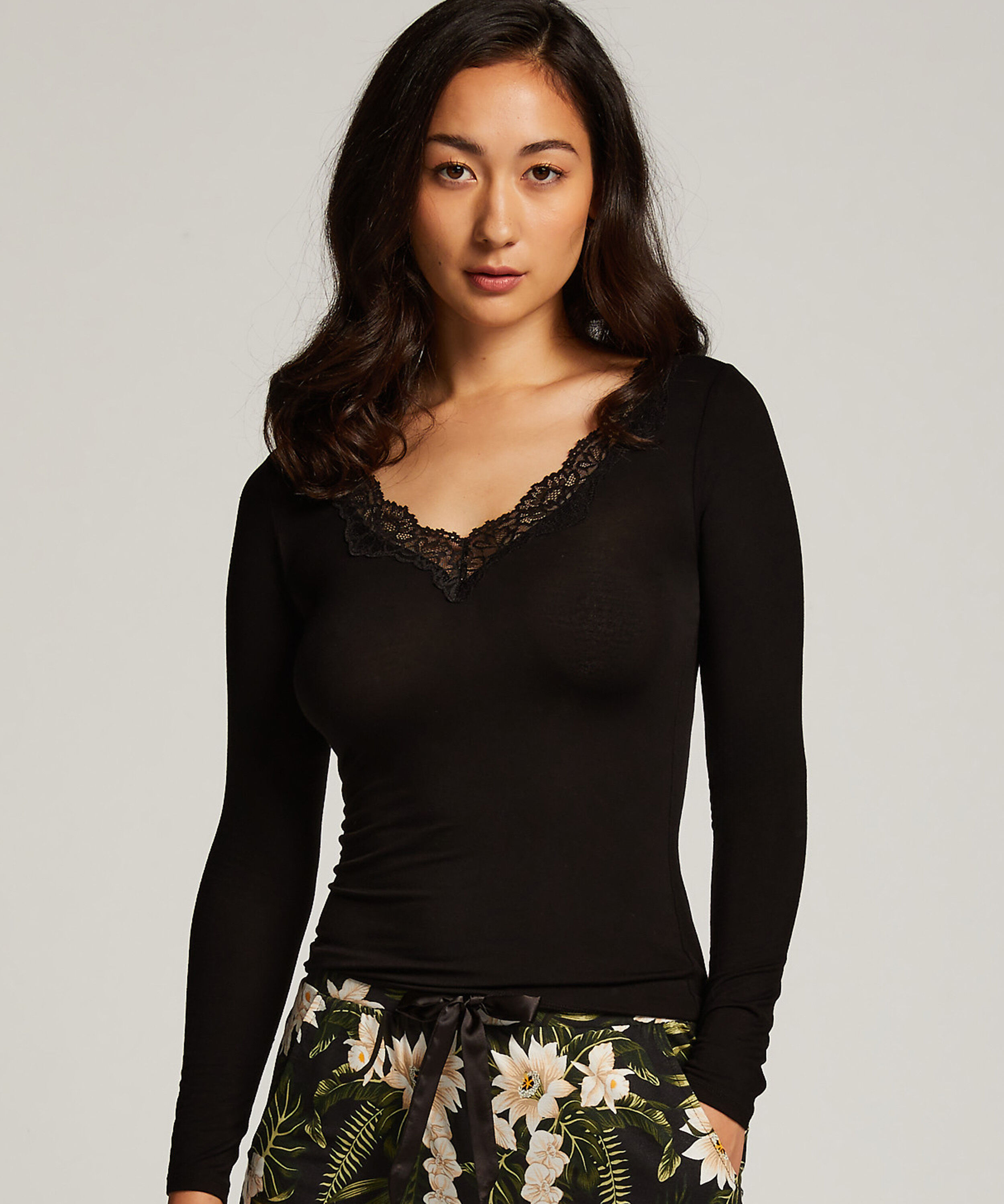 Haut de pyjama Jersey, Noir