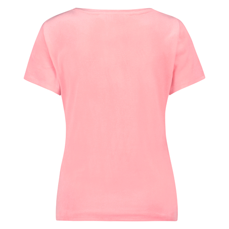 Top velours manches courtes, Rose