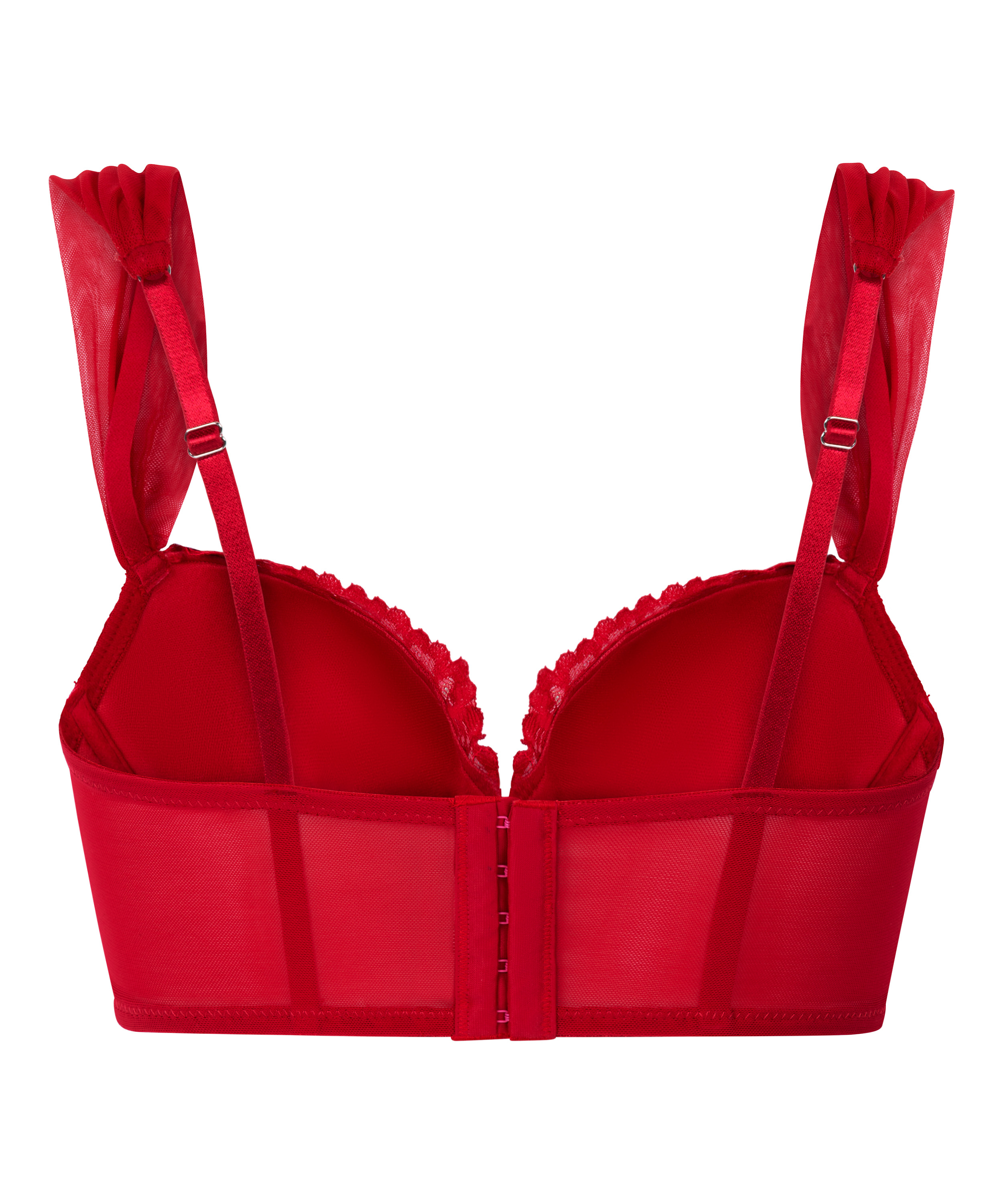 Soutien-gorge à armatures rembourré longline Withney, Rouge, main
