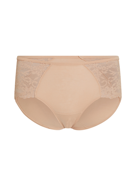 Combinaison en dentelle longueur midi, Beige