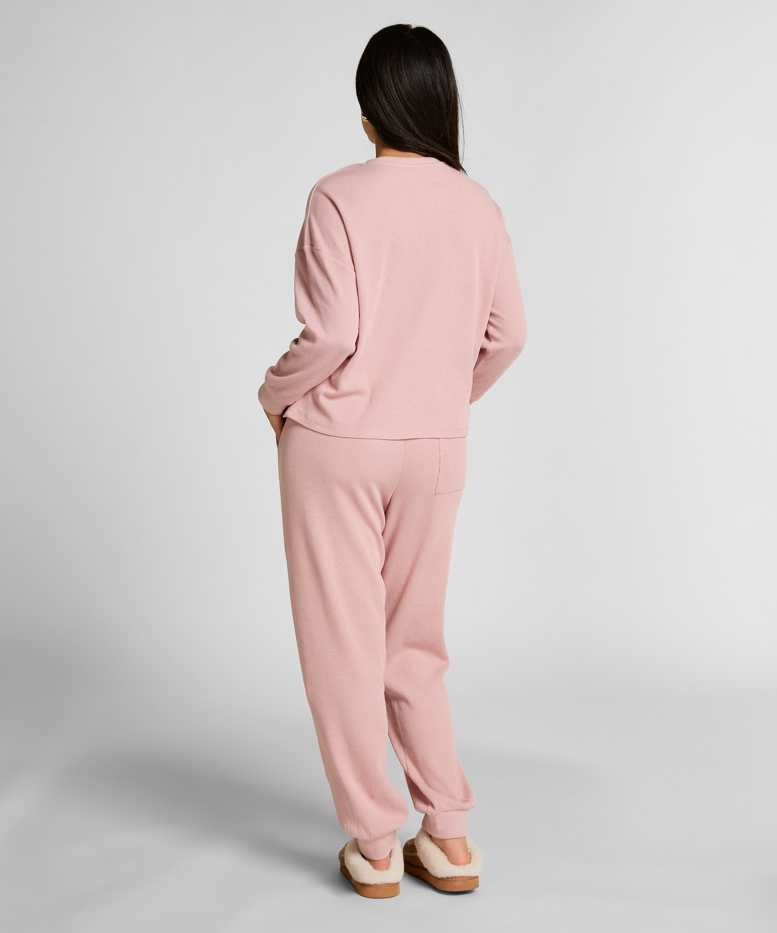 Haut gaufre Henley, Rose, main