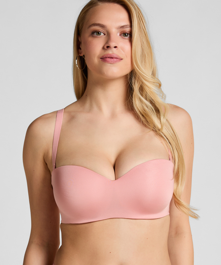 Soutien-gorge push-up sans bretelles à armatures préformé Smooth, Rose