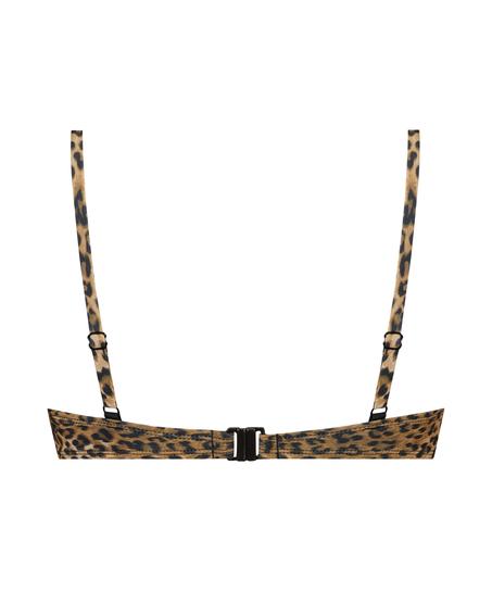 Haut de bikini &agrave; armatures pr&eacute;form&eacute; Leopard, Marron