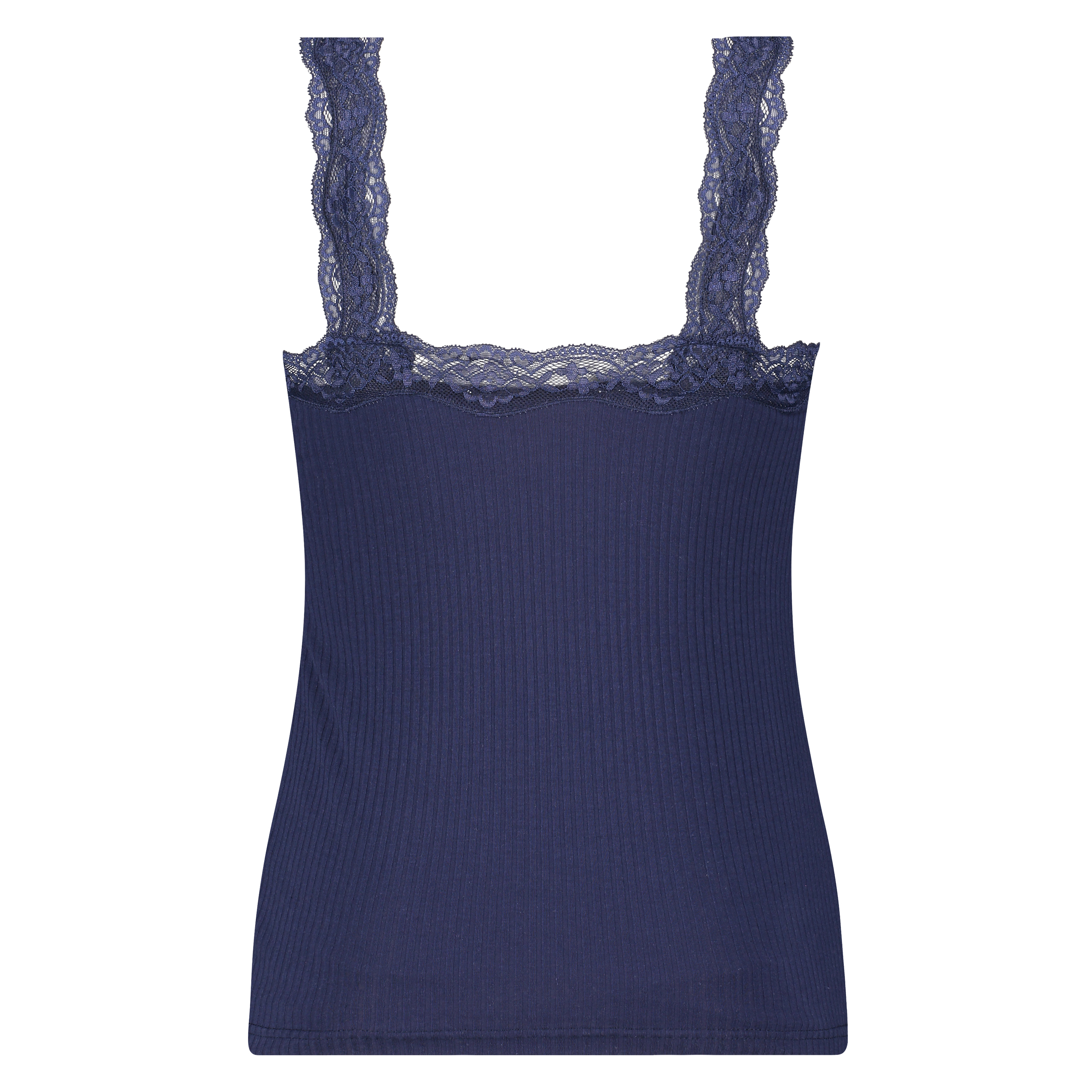 Camisole dentelle Top Rib, Bleu, main