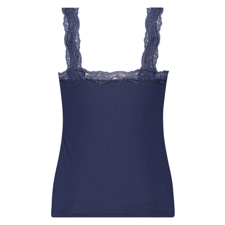 Camisole dentelle Top Rib, Bleu