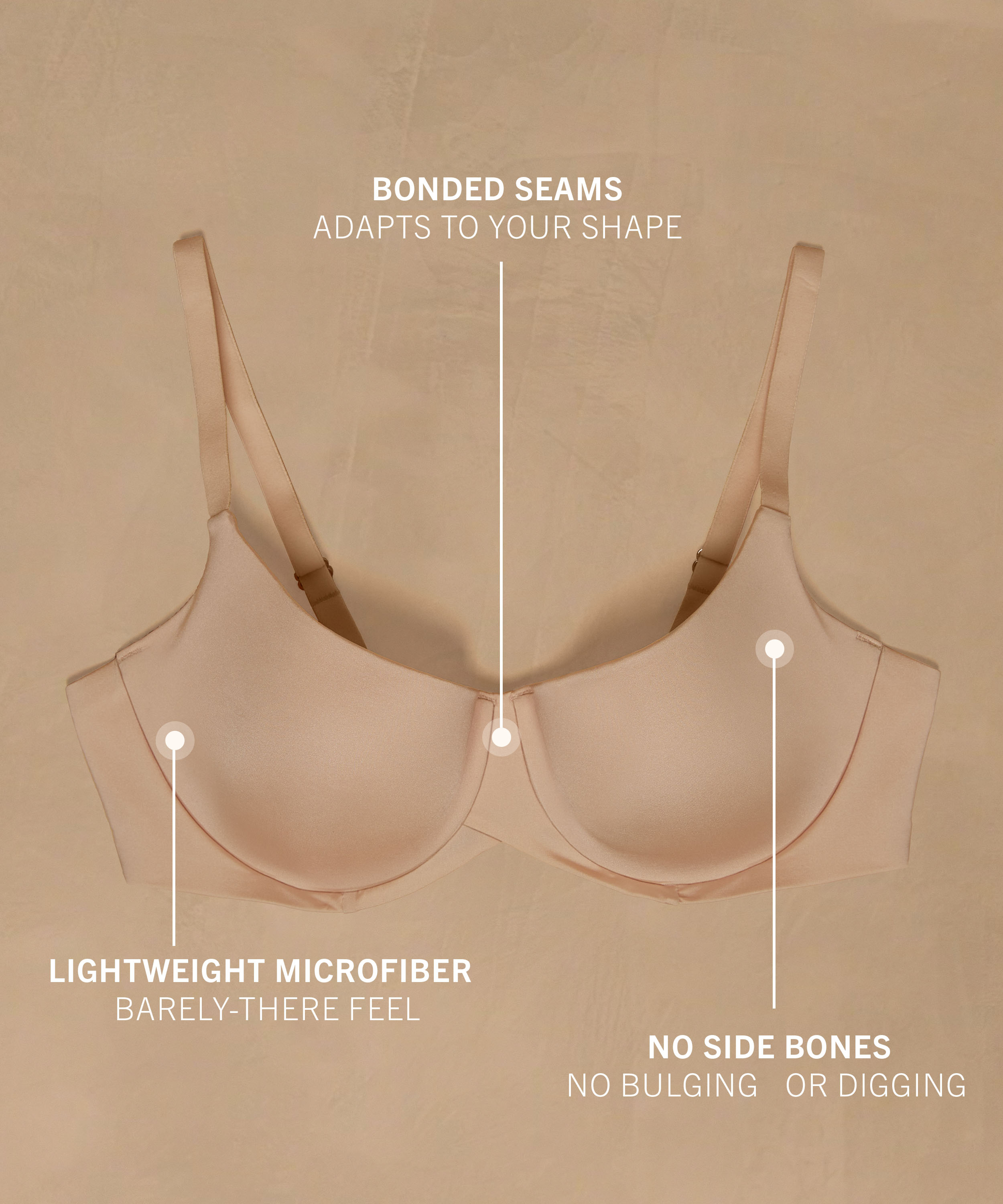 Soutien-gorge à armatures préformé Smooth, Beige, main