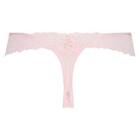 Slip brésilien V-shape taille extra basse Ariel, Rose