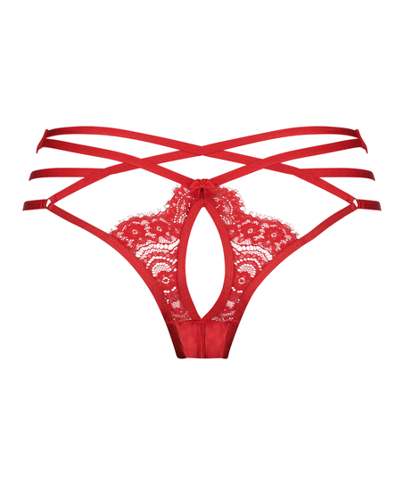 Slip brésilien ouvert Mitzy, Rouge