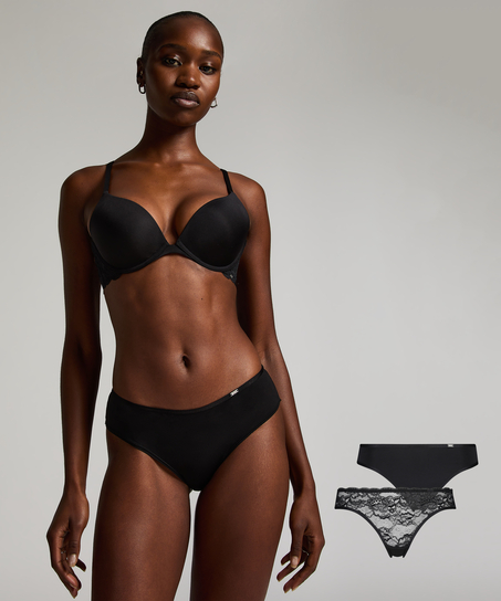Lot de 2 slips Angie, Noir