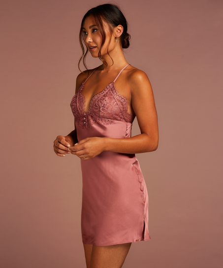 Déshabillé en satin Zara, Rose