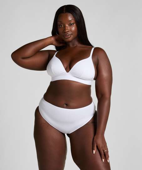Culotte brésilienne jambe haute coton, Blanc