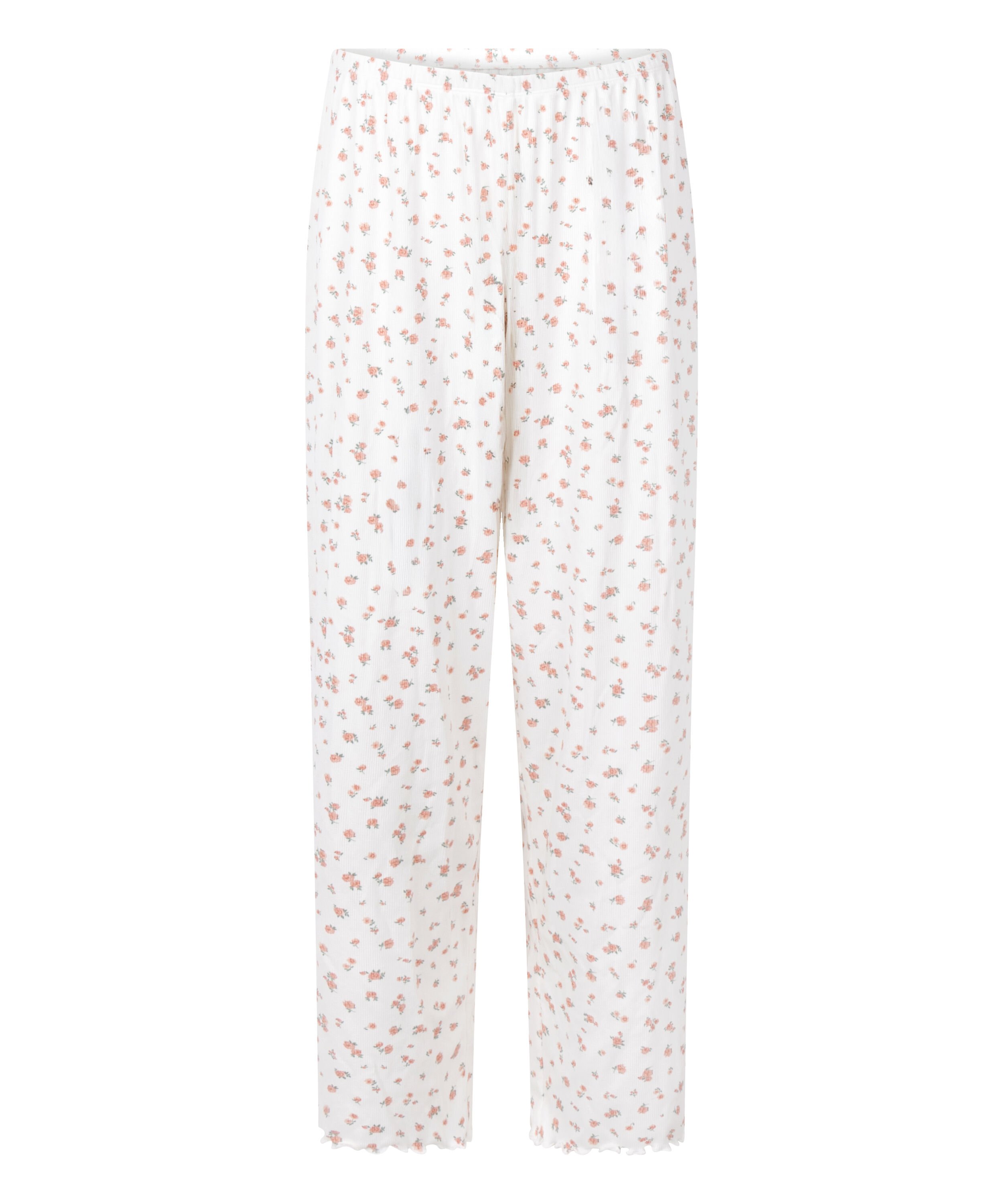 Pantalon de pyjama c&ocirc;tel&eacute;, Blanc