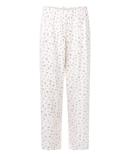 Pantalon de pyjama côtelé, Blanc