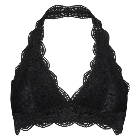 Brassière Halter Lace, Noir