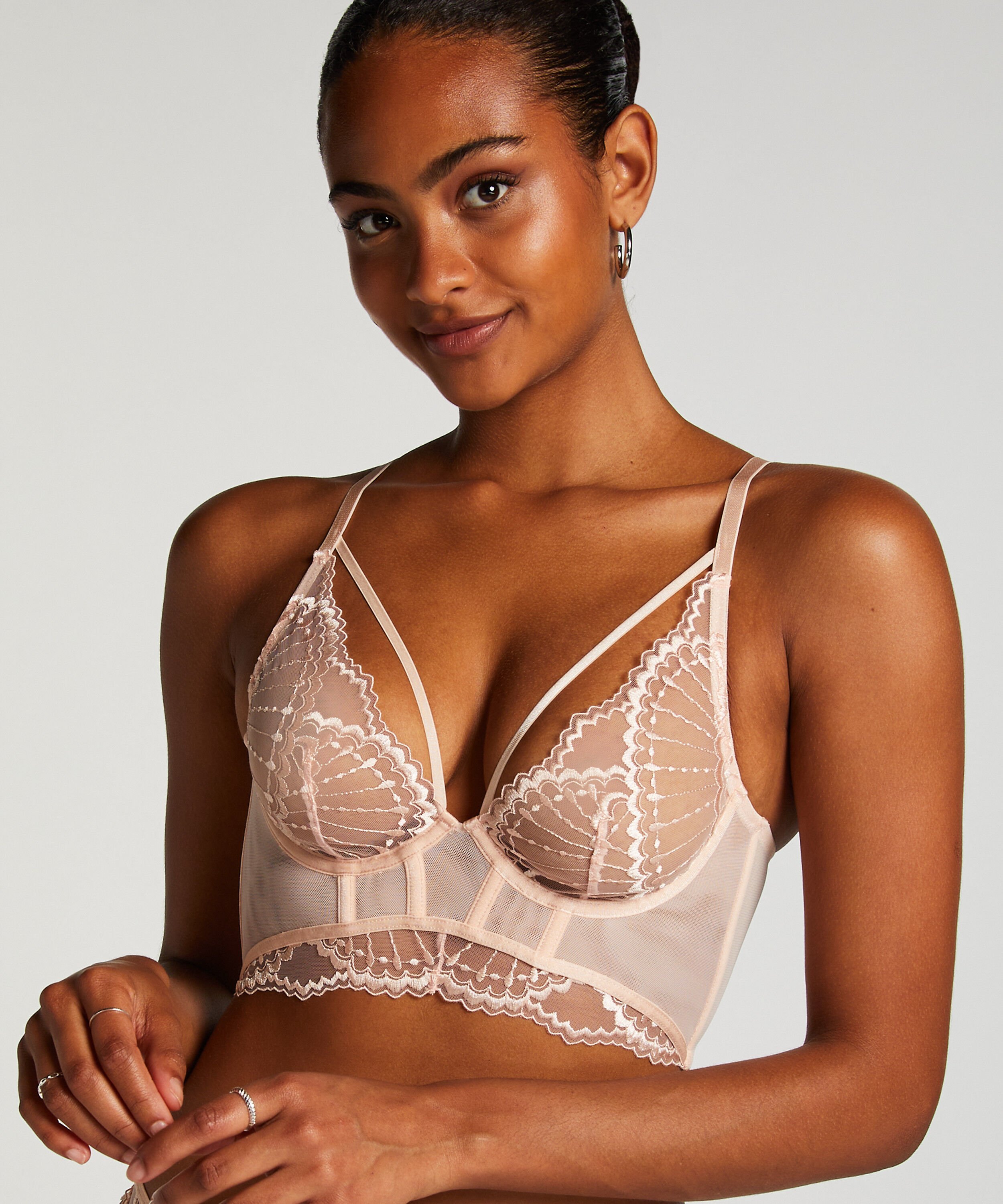 Soutien-gorge à armatures préformé longline Jade, Rose Soutien-gorge à armatures préformé longline Jade, Rose