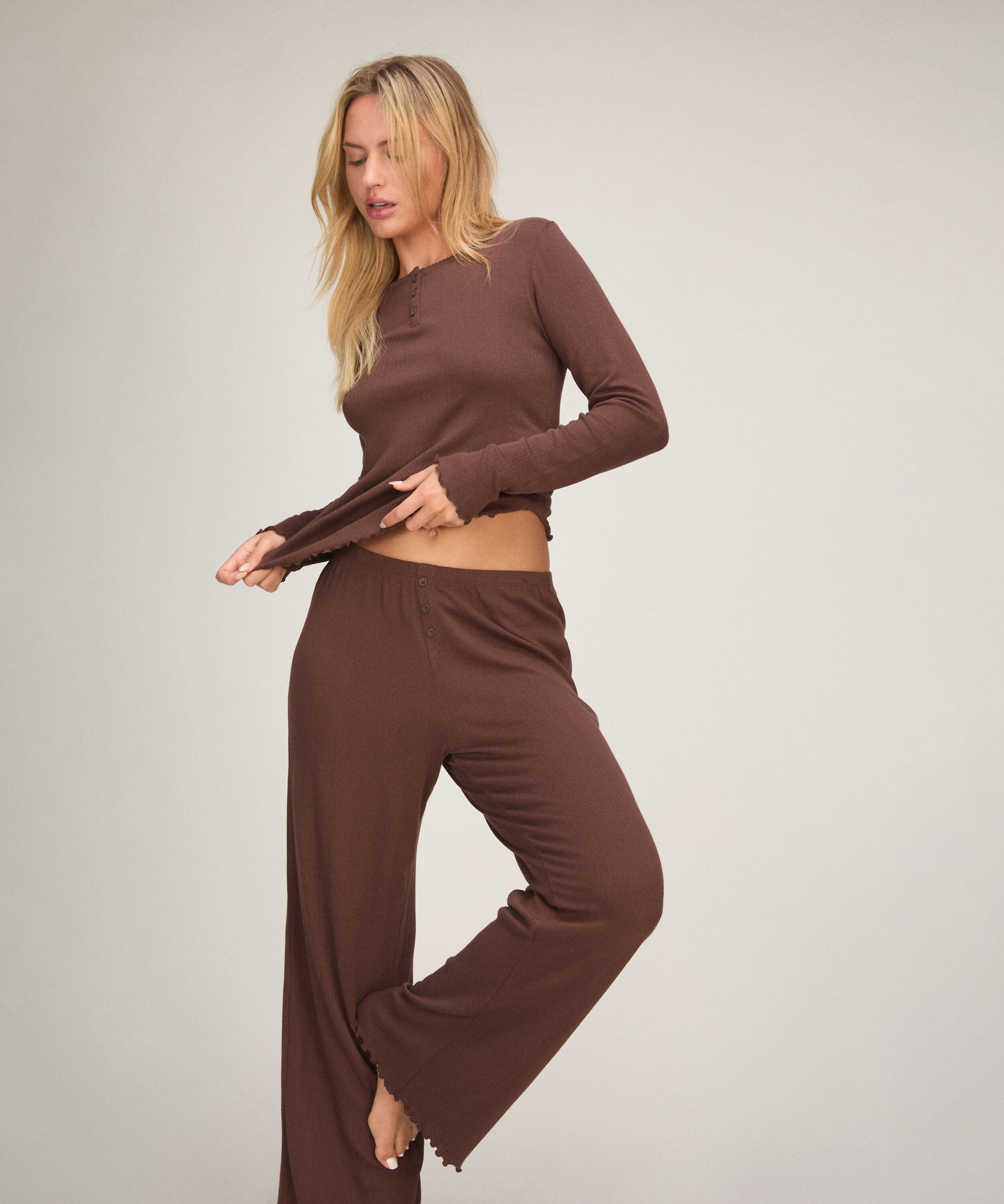 Pantalon de pyjama Loose Pointelle