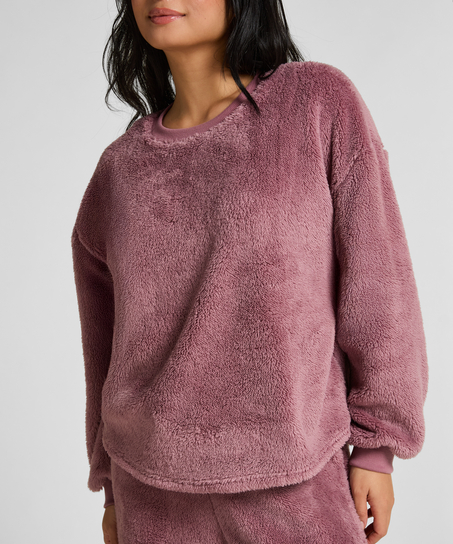 Top à manches longues Fluffy Fleece, Rose