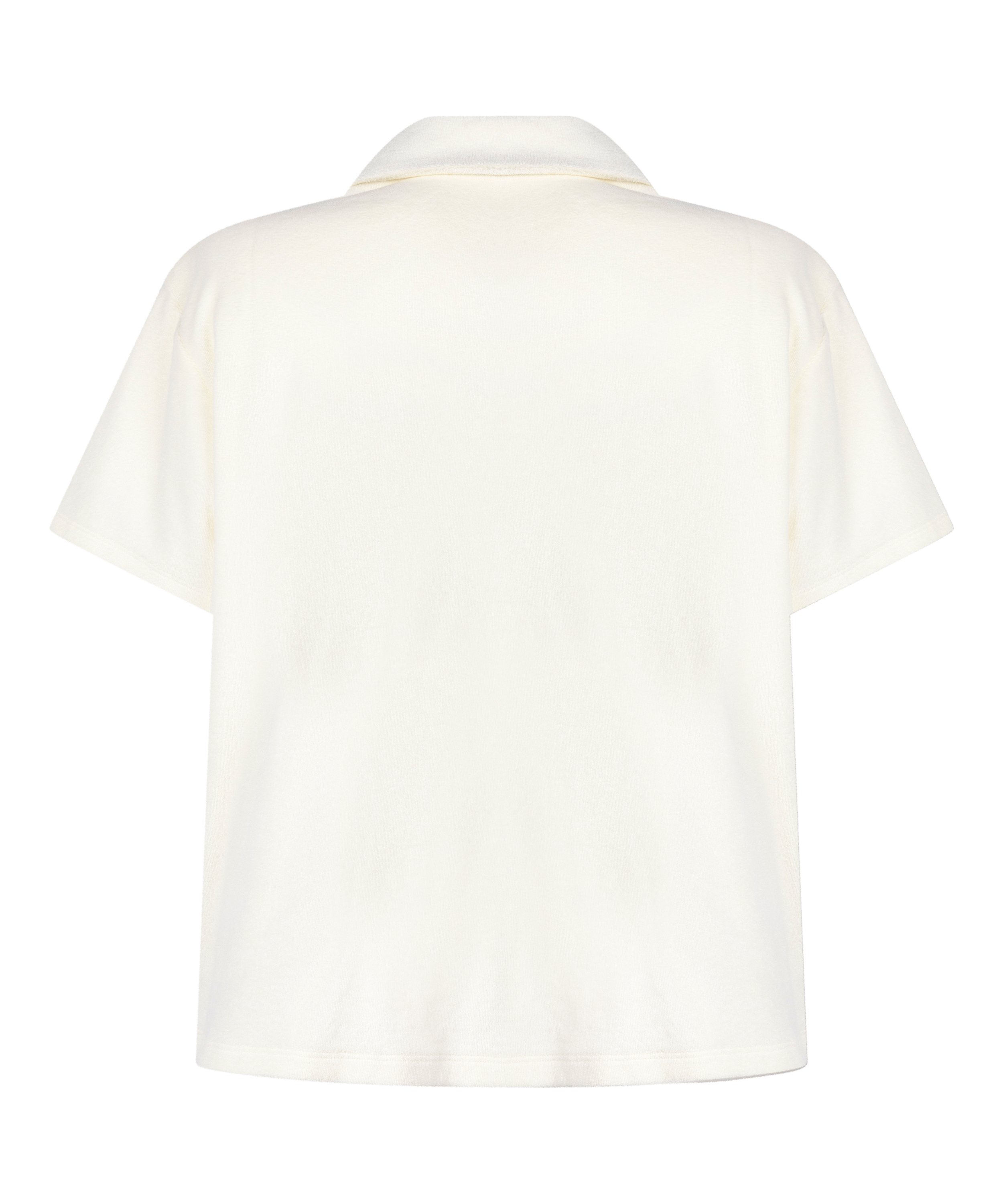 Chemise boutonnée en tissu éponge, Blanc, main