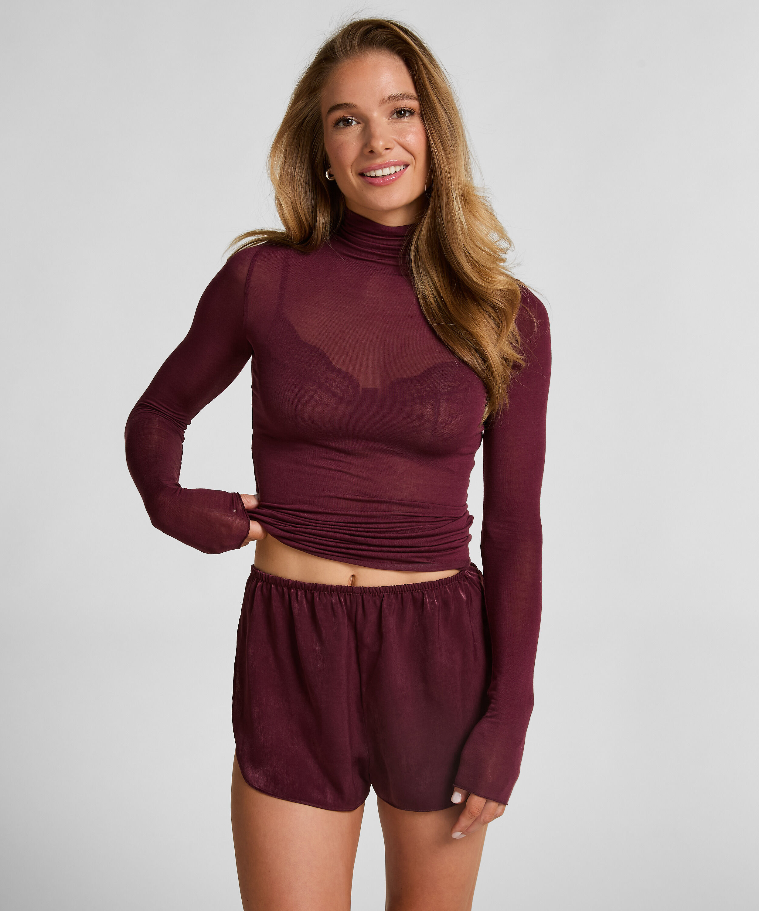 Short en satin Minimal, Violet